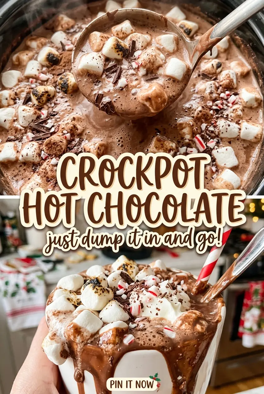 Crockpot Hot Chocolate rich, silky cocoa