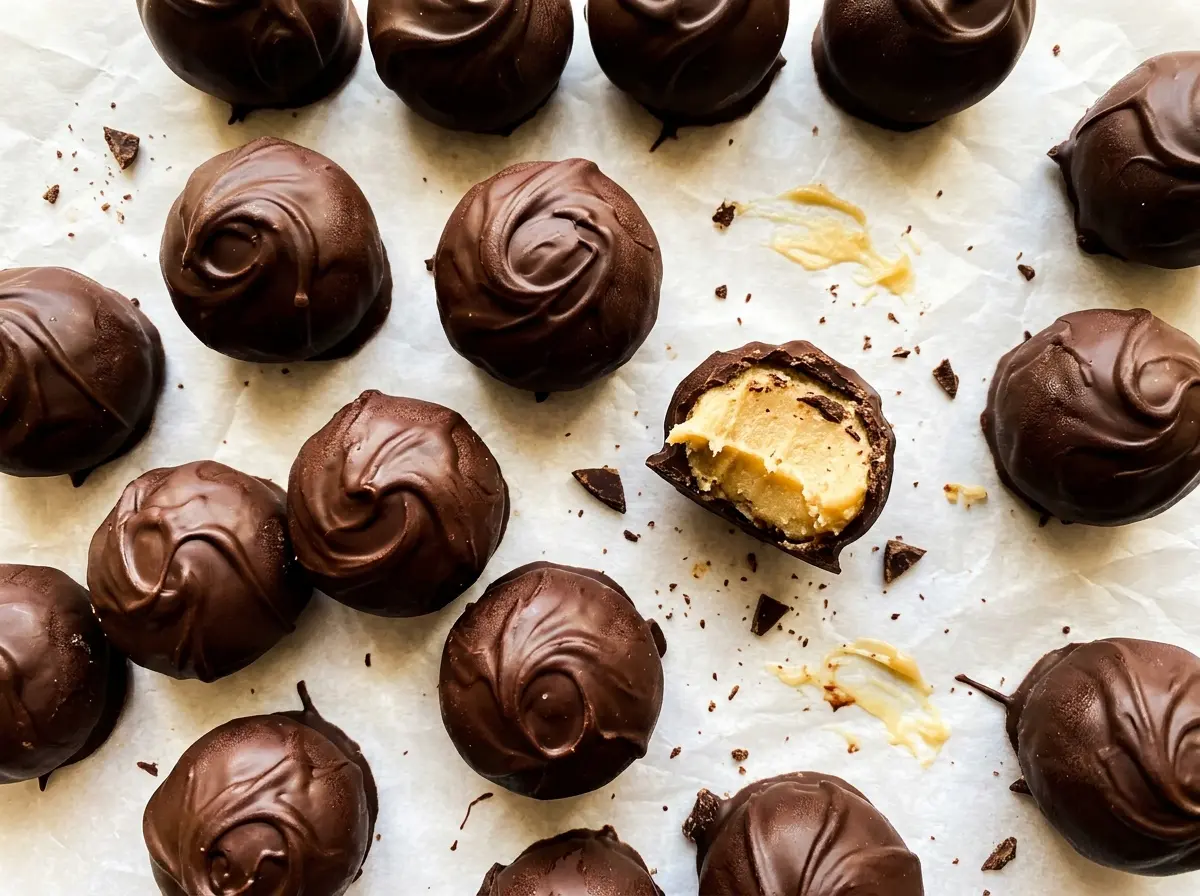 Dark chocolate maple buttercream candies smooth maple centers