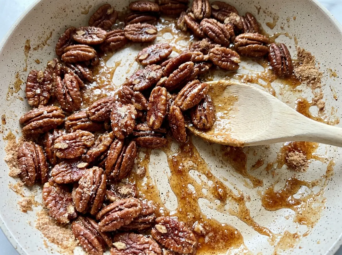Easy Candied Pecans cinnamon sugar coated