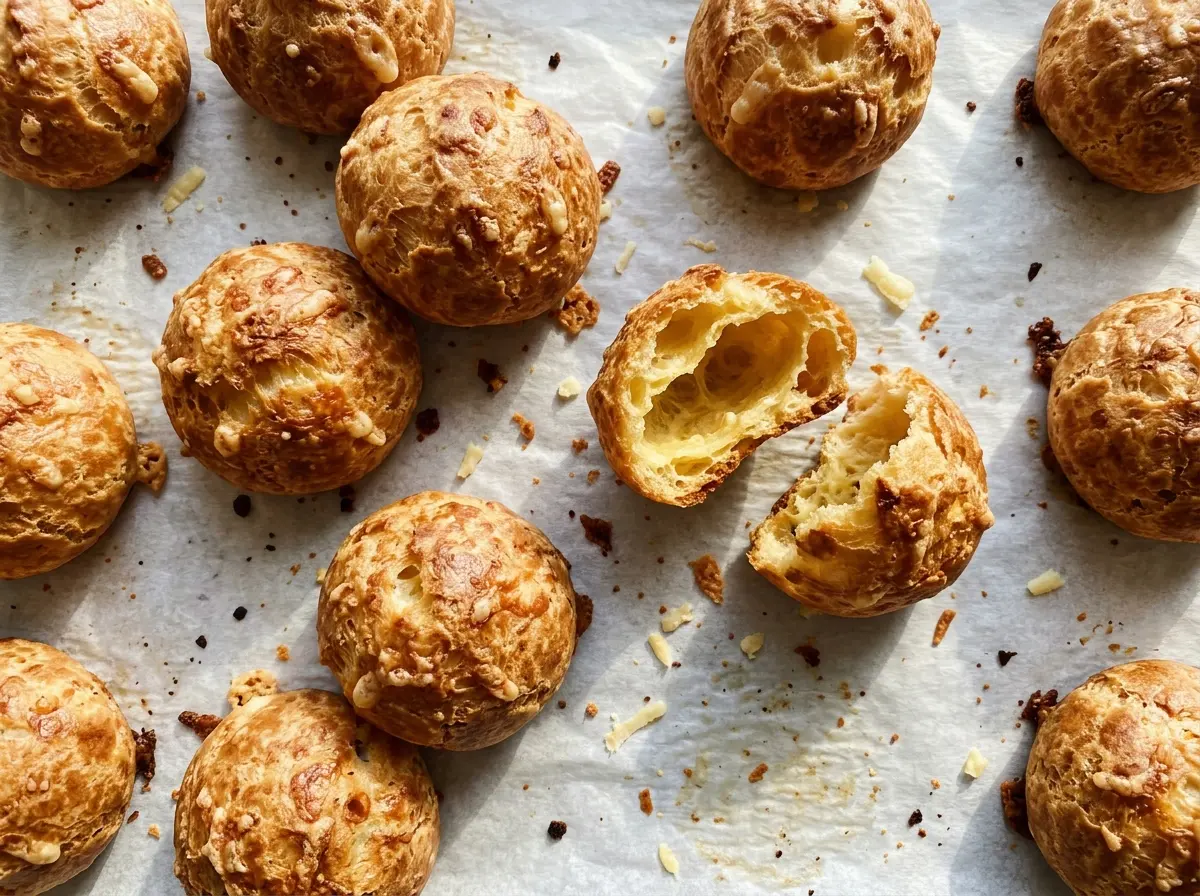 French cheese puffs golden, airy, crisp