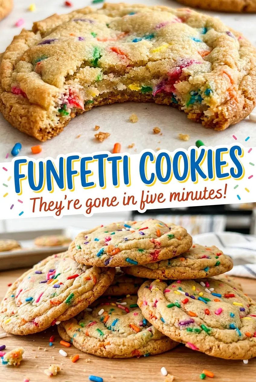 Funfetti Cookies with rainbow jimmies