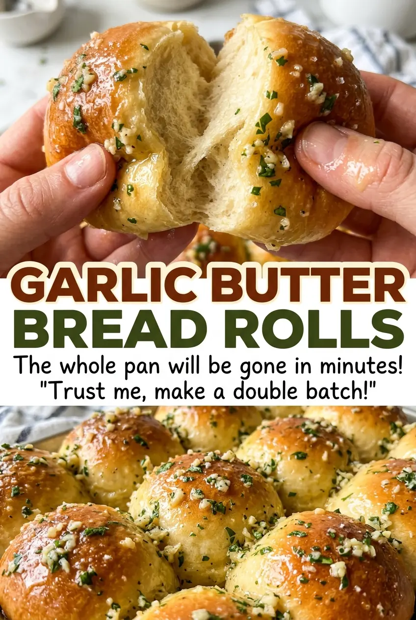 Garlic Butter Bread Rolls fluffy parsley tops