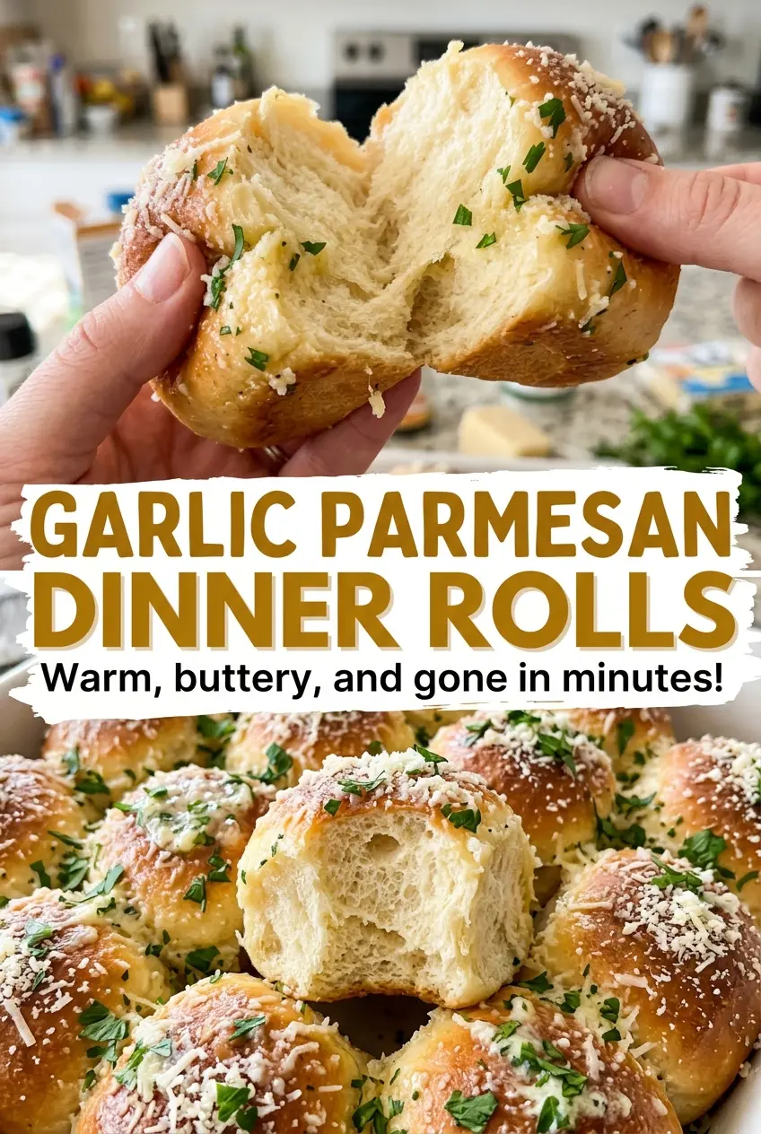 Garlic Parmesan Dinner Rolls soft savory centers