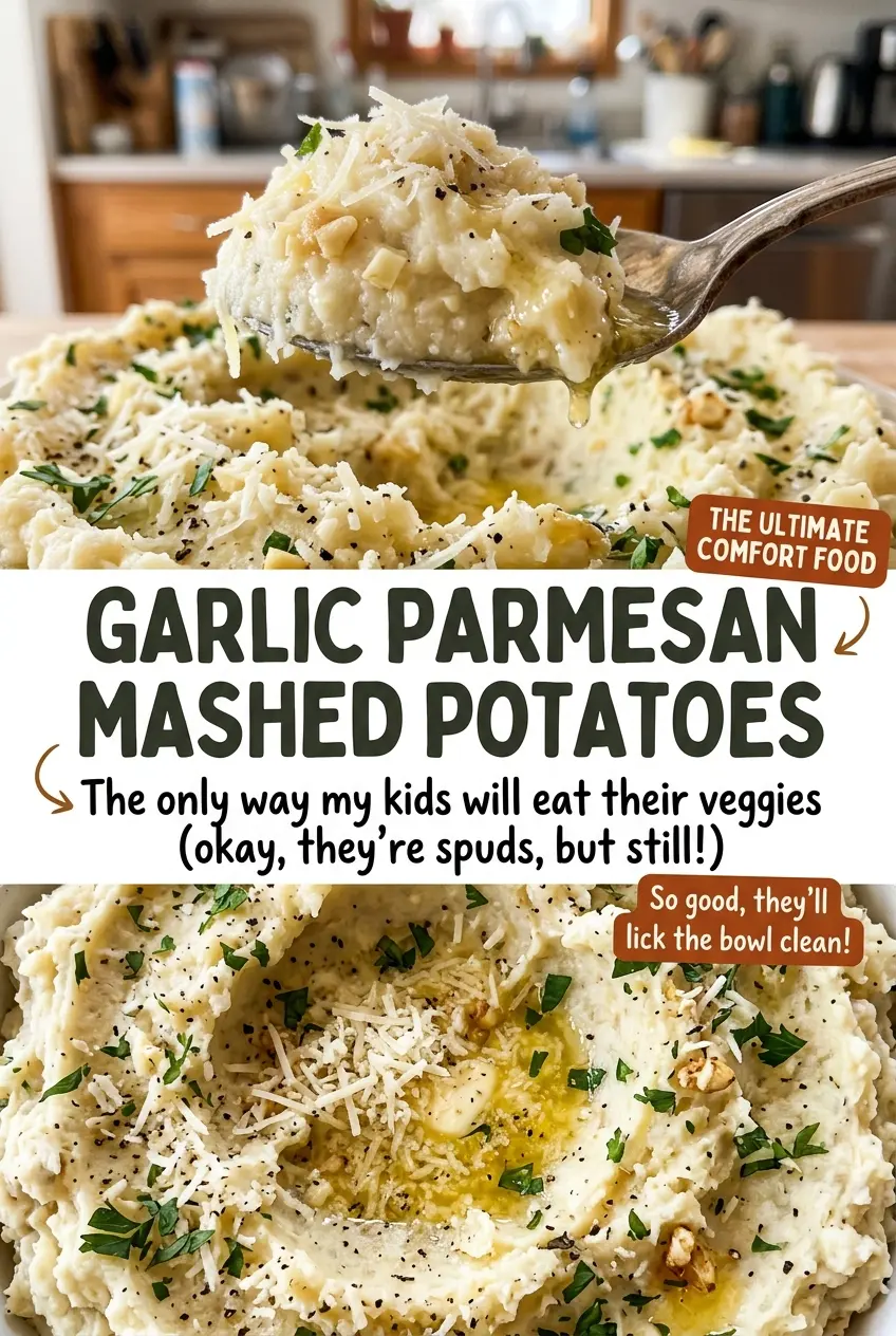 Garlic Parmesan Mashed Potatoes, smooth and savory