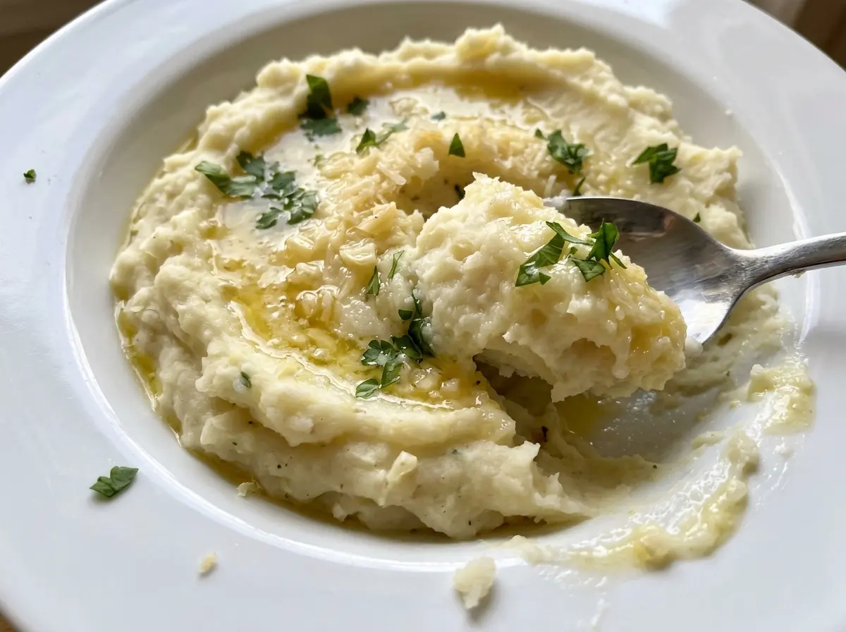 Garlic Parmesan Mashed Potatoes, creamy and buttery