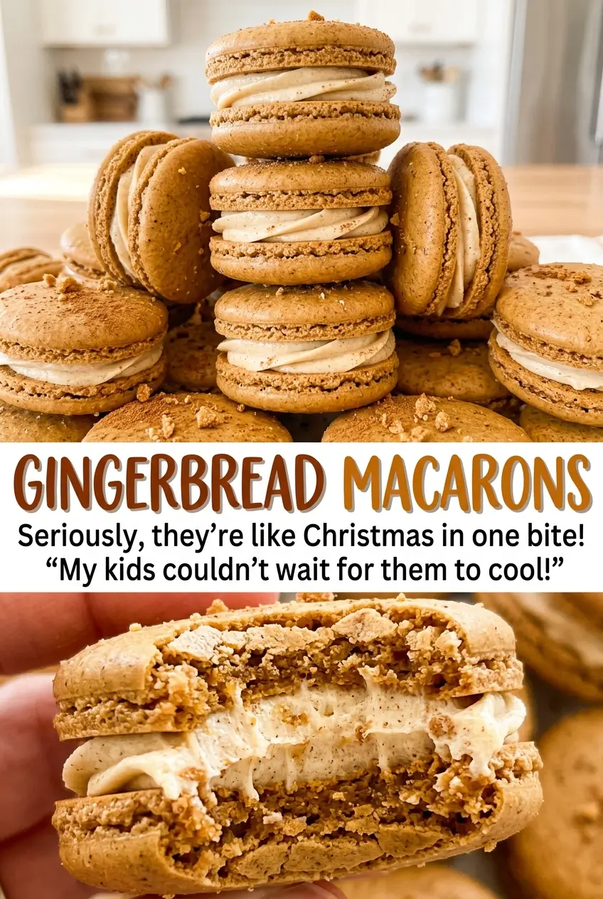 Gingerbread Macarons with creamy ganache