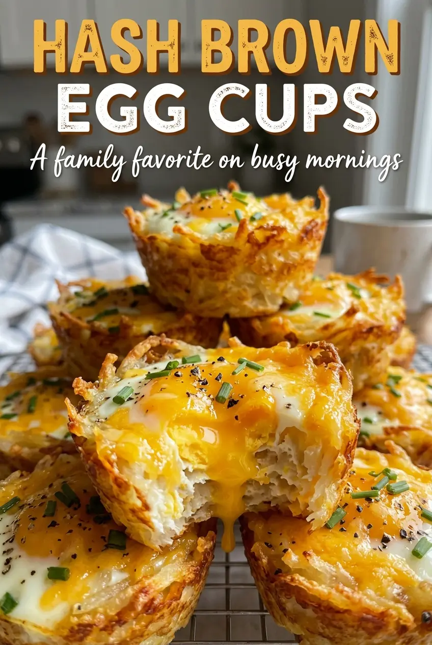 Hash Brown Egg Cups cheesy ham-filled centers
