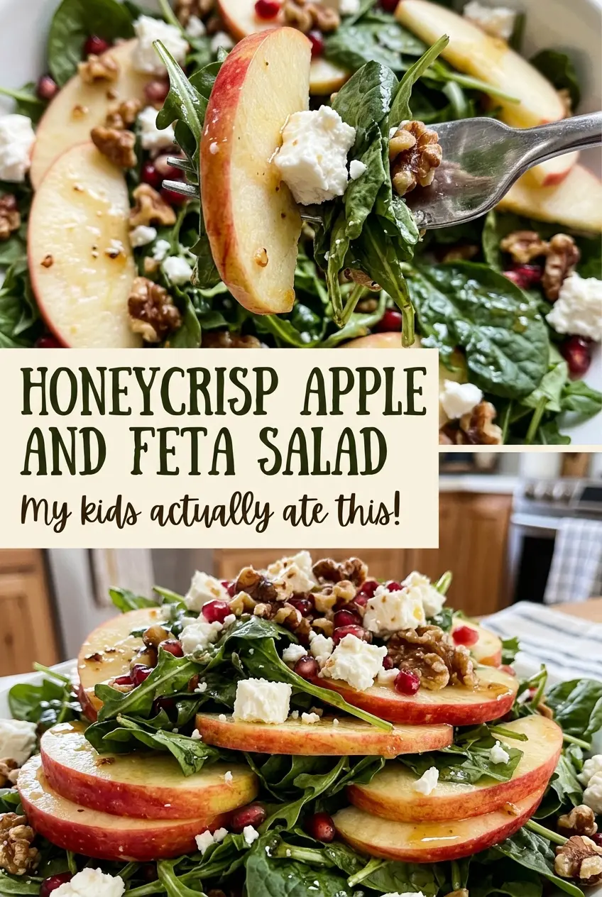 Honeycrisp Apple and Feta Salad, colorful and crunchy