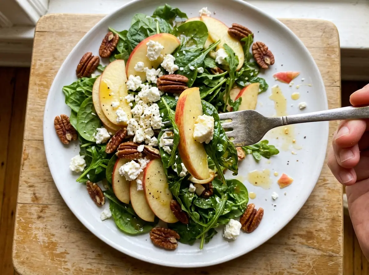 Honeycrisp Apple and Feta Salad, crisp and tangy