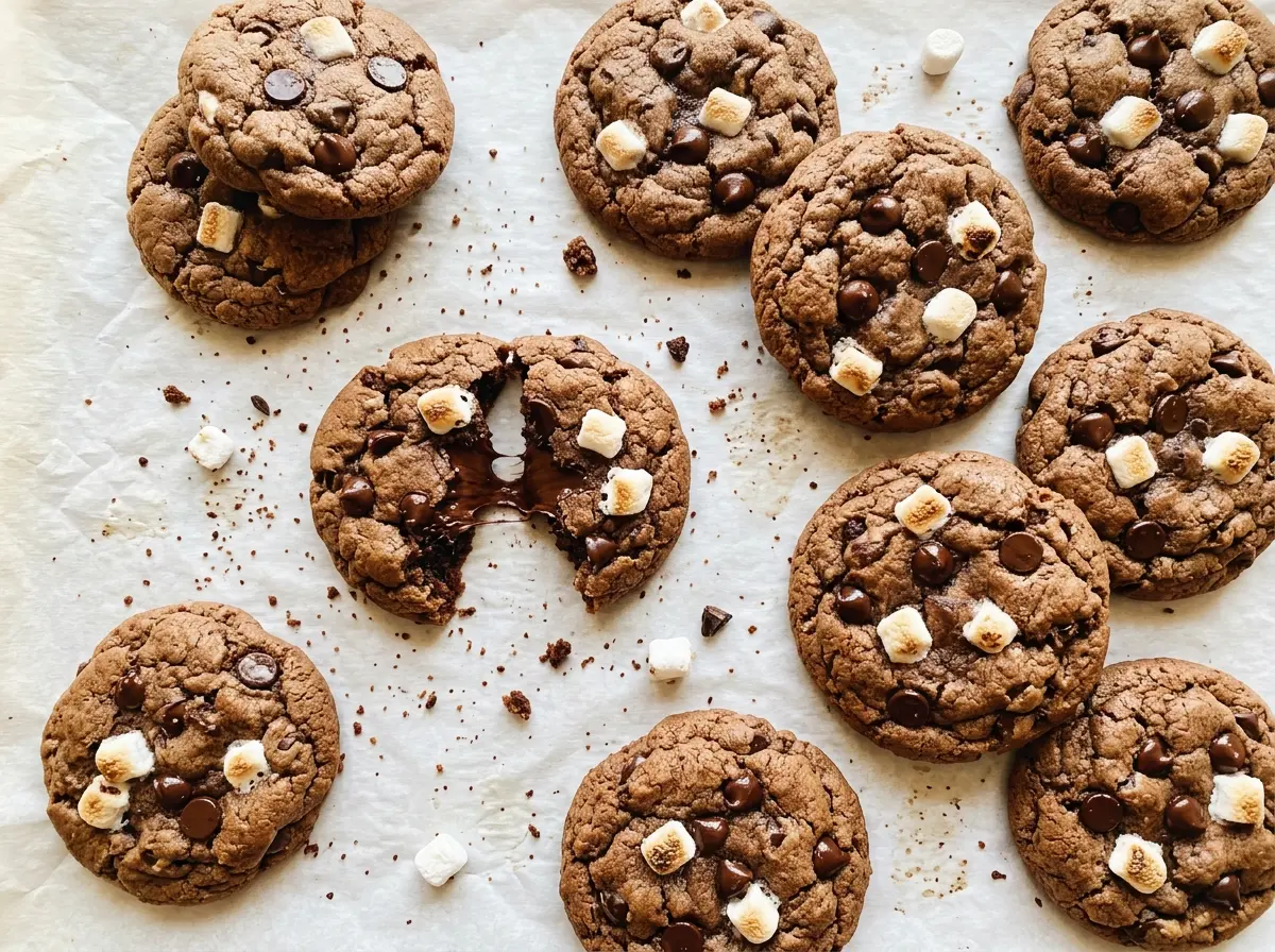 Hot Chocolate Cookies soft cocoa marshmallow