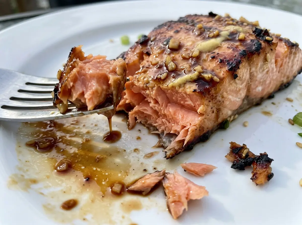 Ina Garten's Asian Grilled Salmon glossy grilled fillet