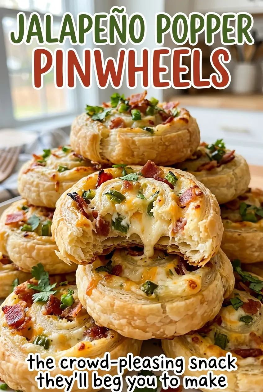 Jalapeno Popper Pinwheels golden flaky cheesy