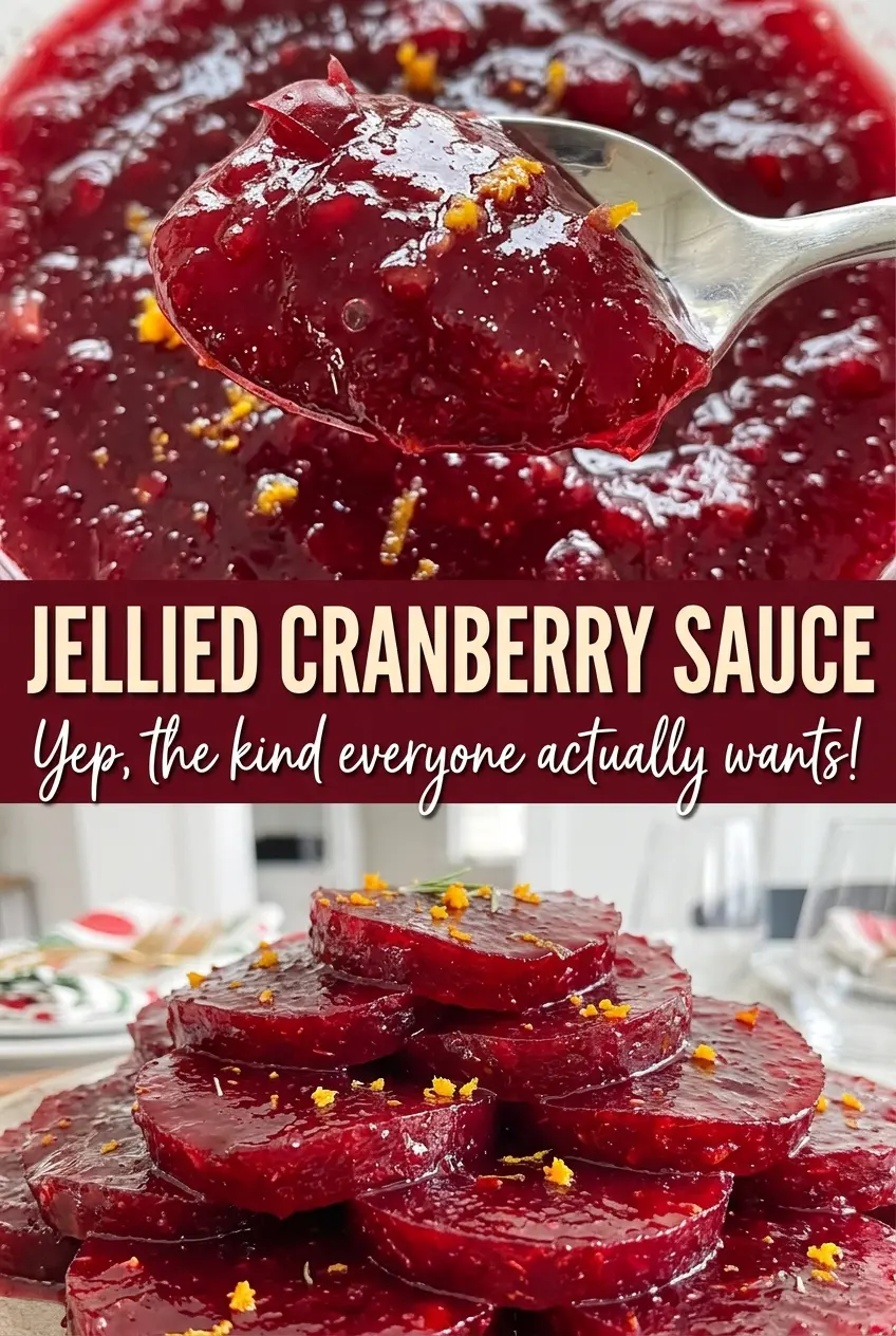 Jellied Cranberry Sauce glossy tart slices