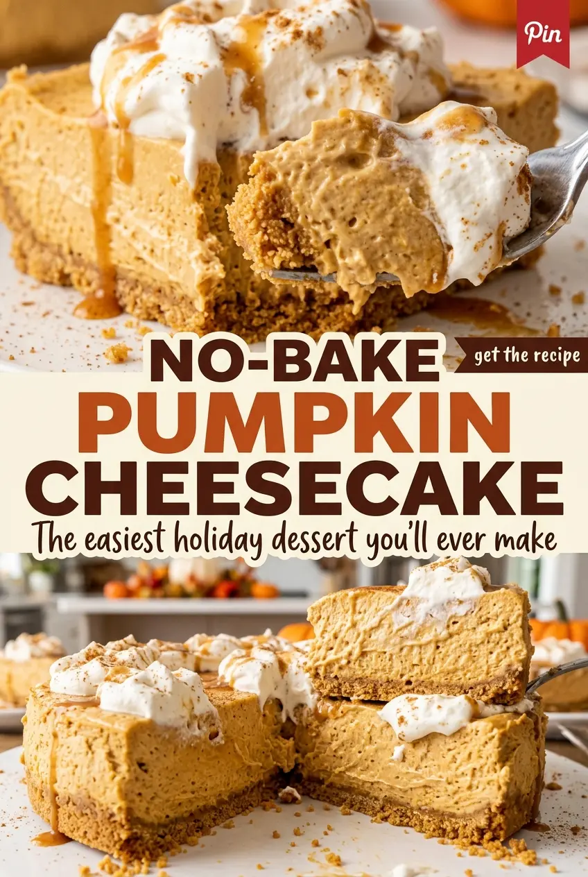 No Bake Pumpkin Cheesecake smooth pumpkin filling
