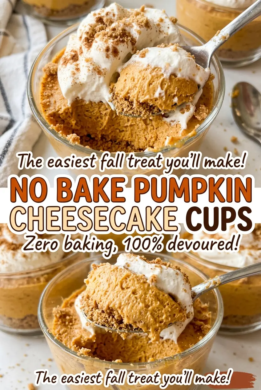 No Bake Pumpkin Cheesecake Cups layered chilled dessert