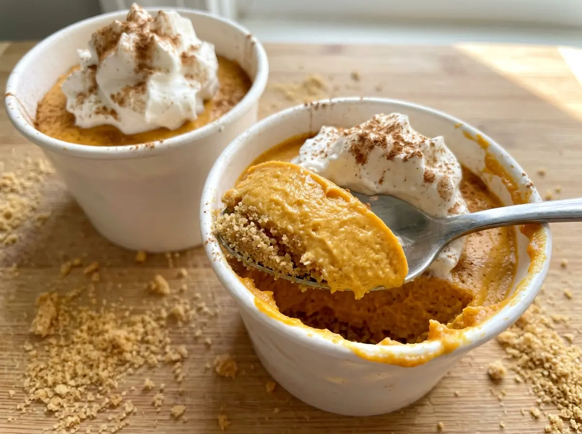 No Bake Pumpkin Cheesecake Cups creamy pumpkin filling