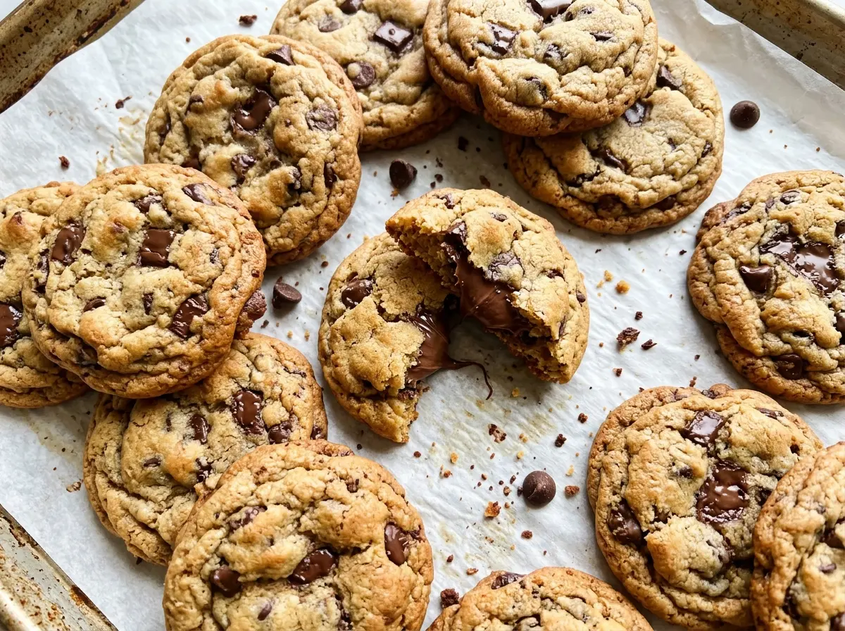 Nutella stuffed chocolate chip cookies soft gooey centers