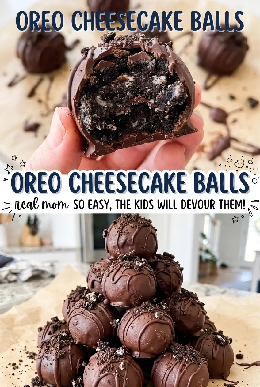 Oreo cheesecake balls smooth chocolate centers