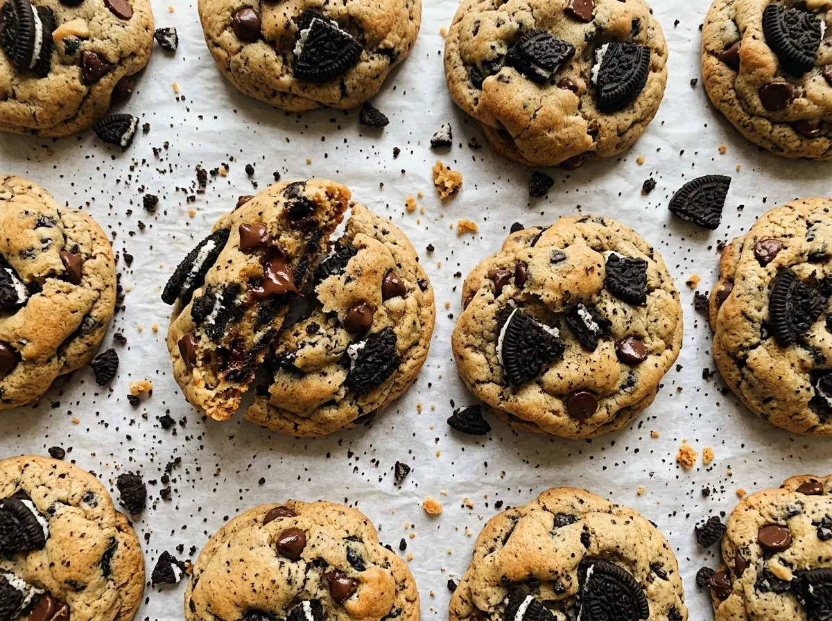 Oreo Chocolate Chip Cookies, chunky and golden