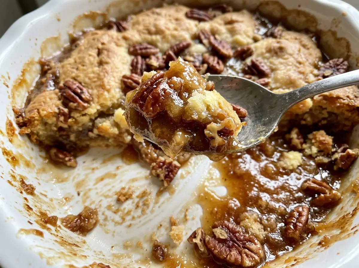Pecan Pie Cobbler golden lattice
