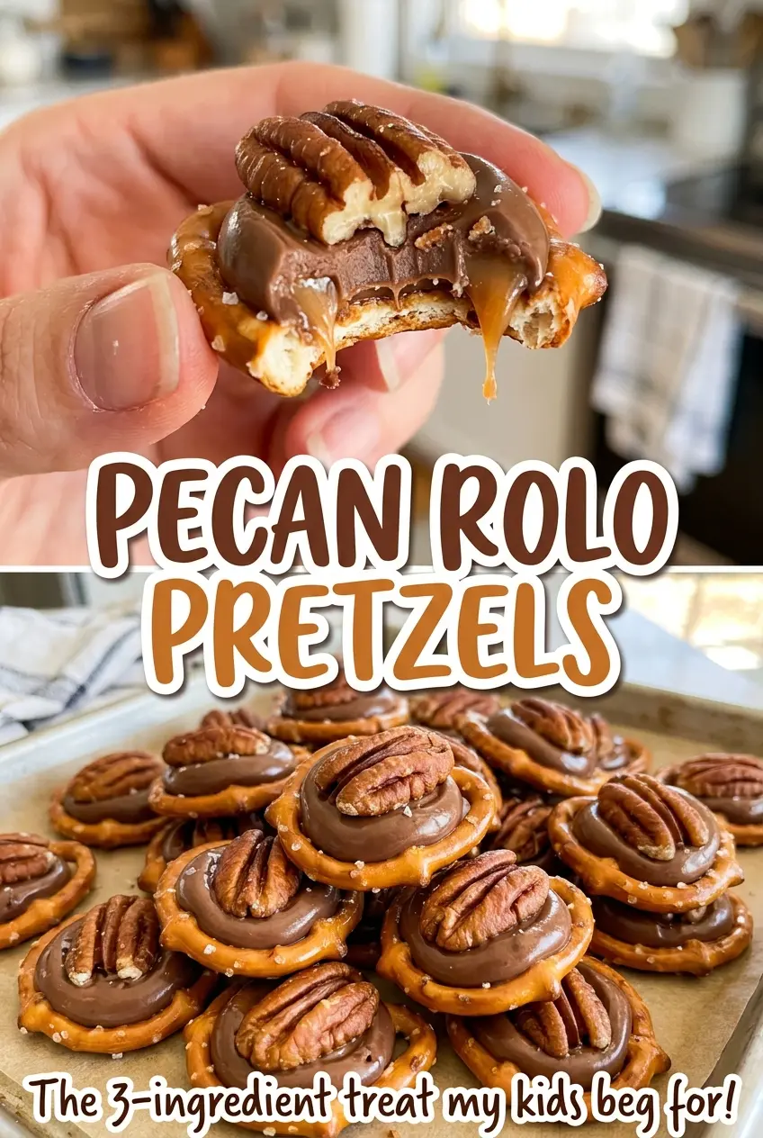Pecan Rolo Pretzels salty sweet crunchy