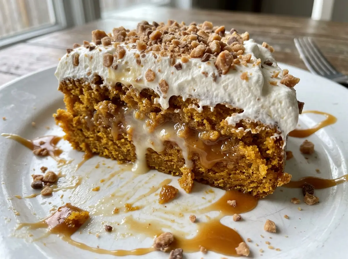 Pumpkin Better Than Sex Cake with caramel-soaked pumpkin crumb