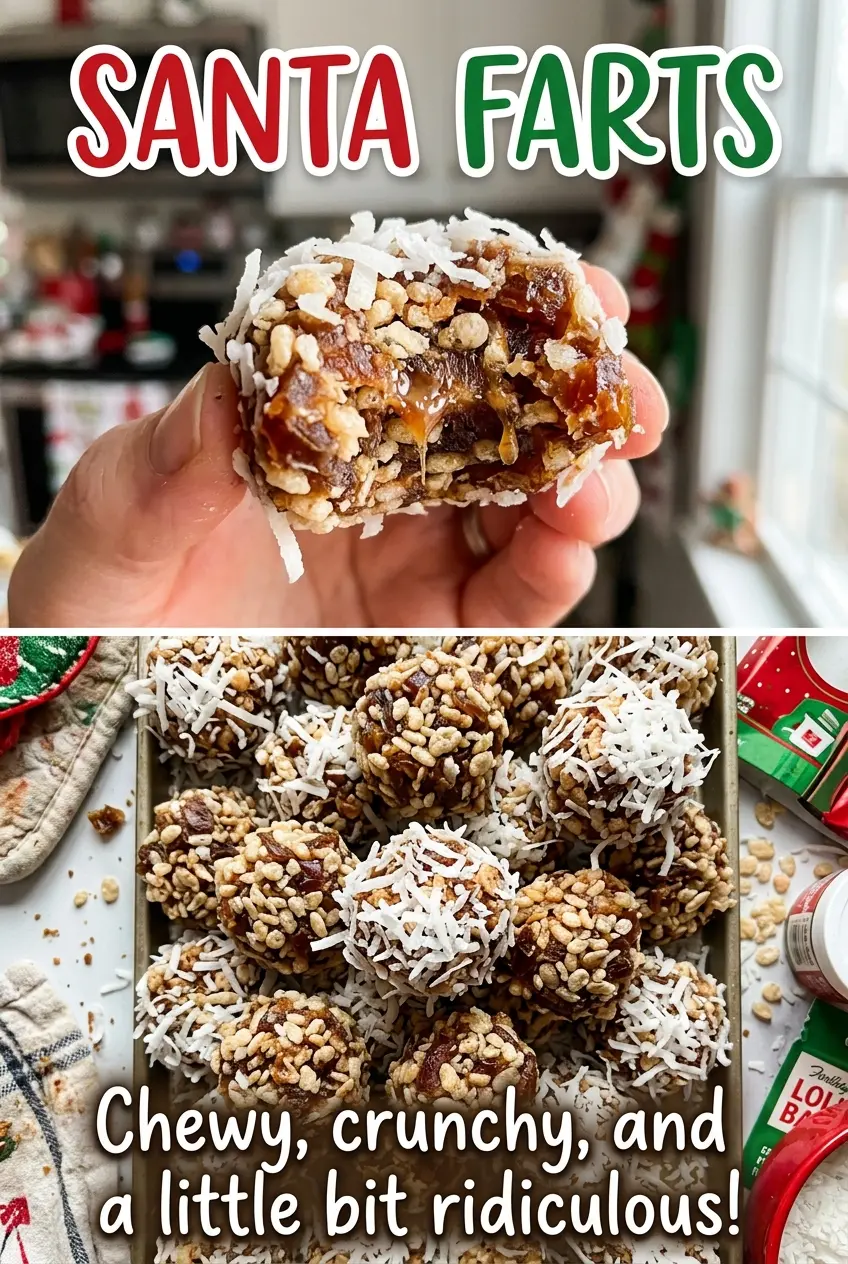Santa Farts chewy coconut-coated treats