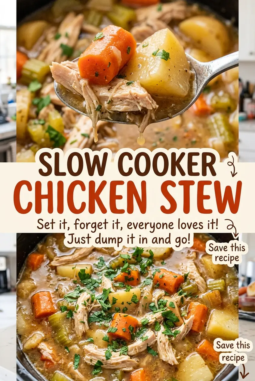 Slow Cooker Chicken Stew thick savory broth