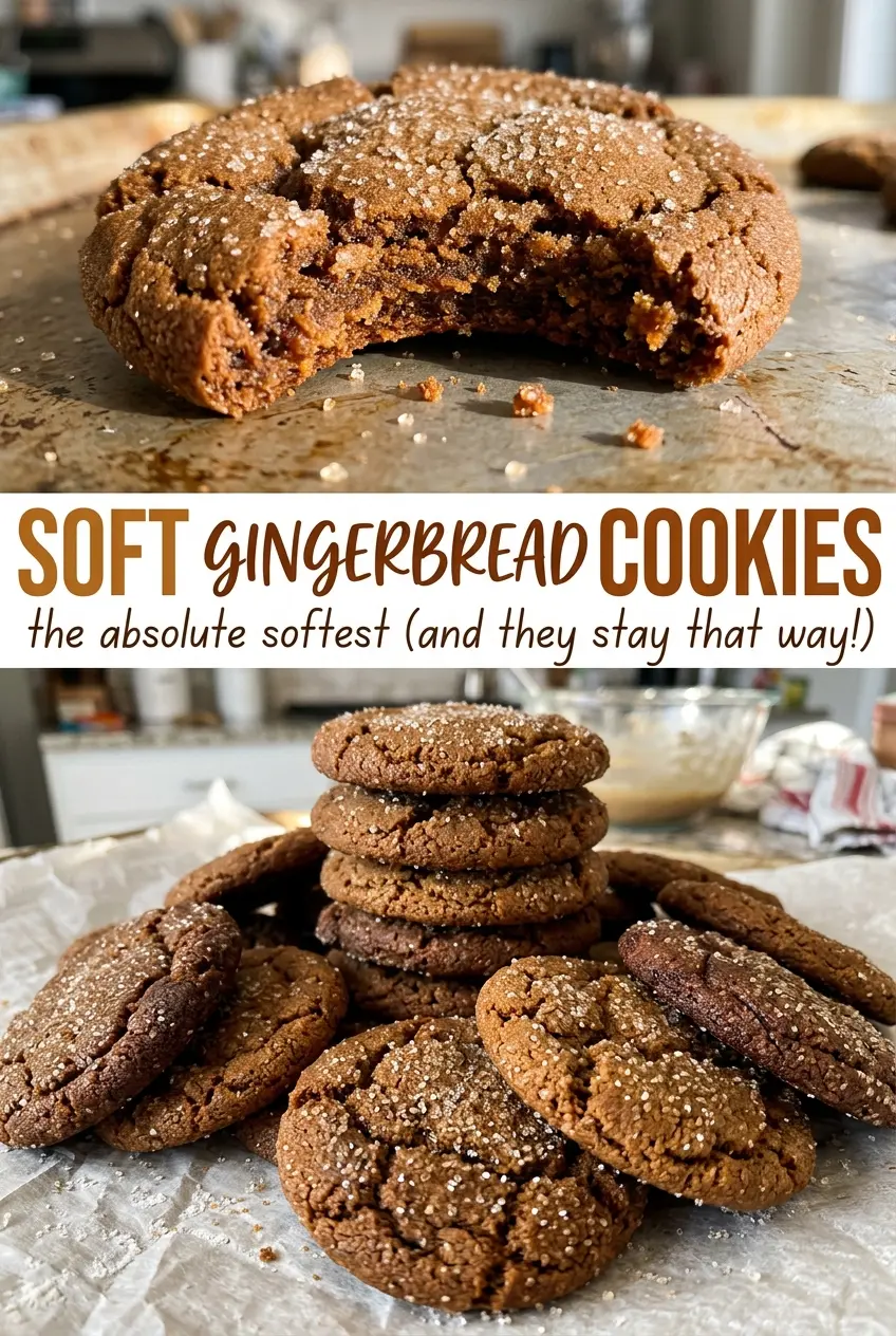 Soft Gingerbread Cookies sugar-coated and tender