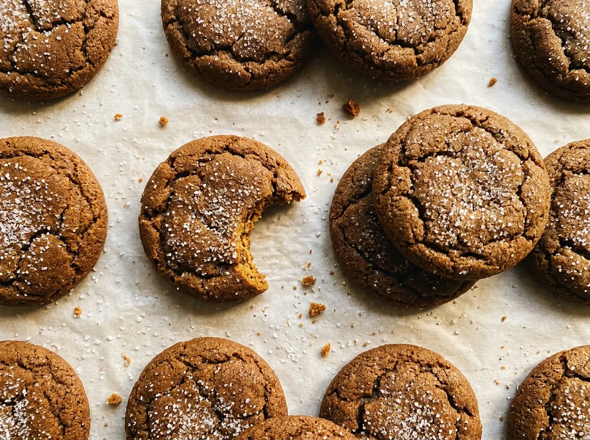 Soft Gingerbread Cookies with crackled tops
