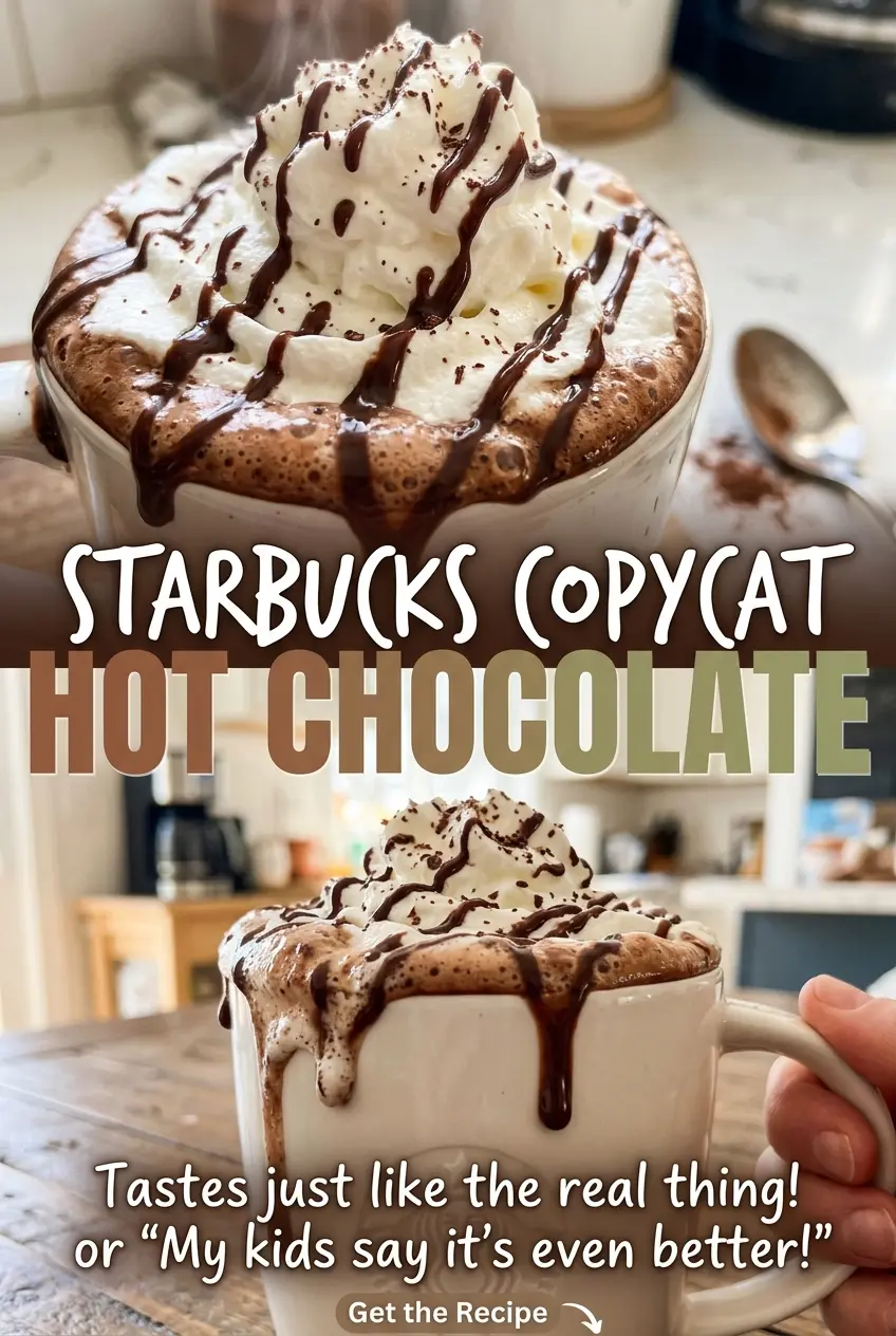 Starbucks Copycat Hot Chocolate cocoa whipped cream