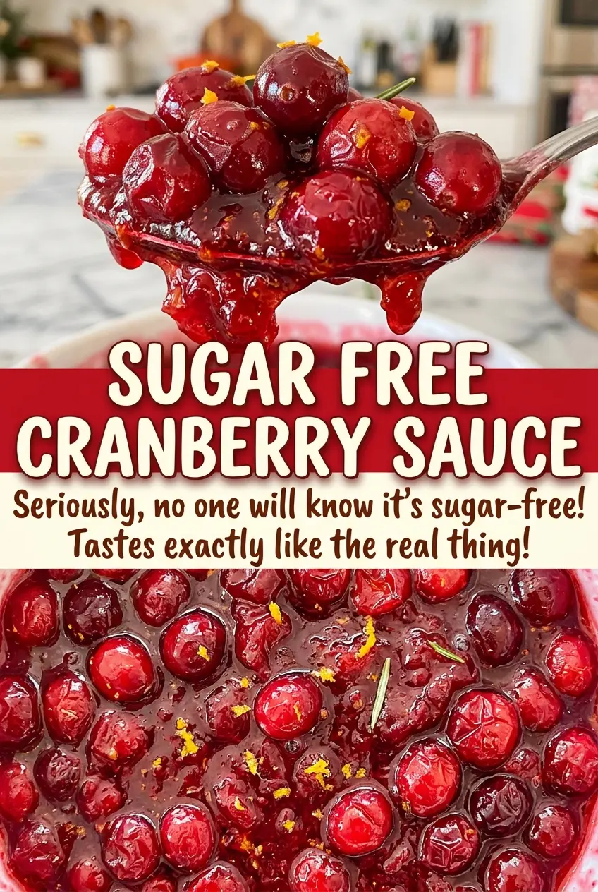 Sugar Free Cranberry Sauce ruby tart spoonable