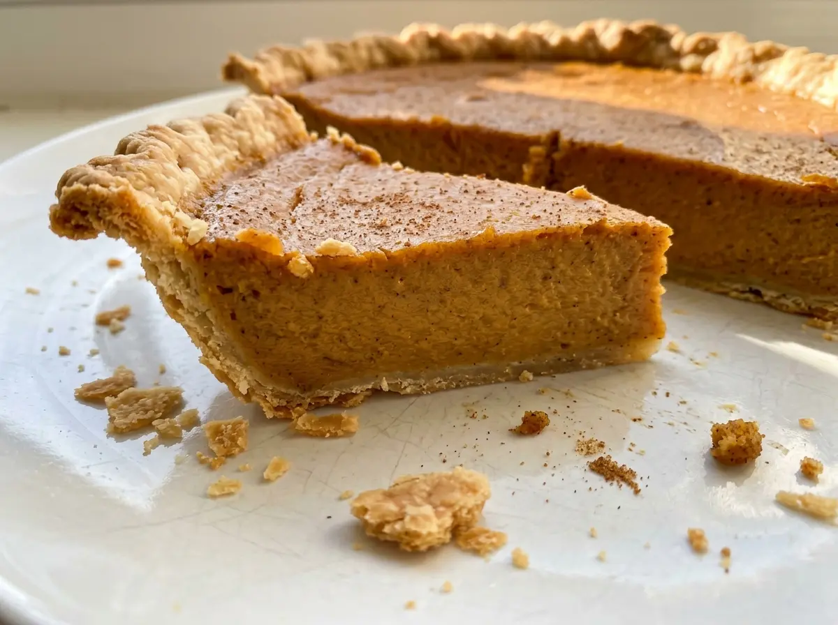 Sugar Free Pumpkin Pie with flaky crust