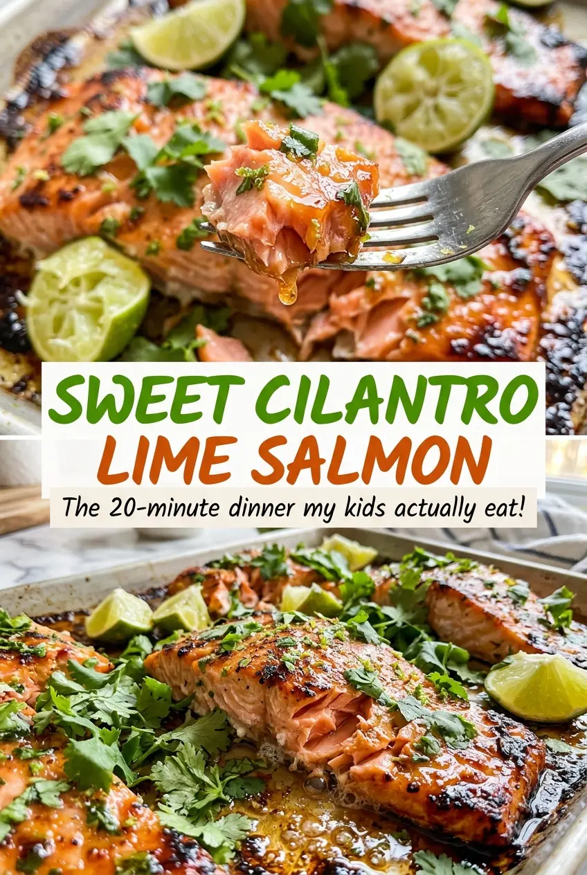 Sweet Cilantro Lime Salmon flaky baked fillet