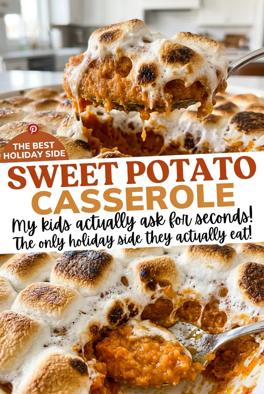 Sweet Potato Casserole with soft filling and pecan crumble