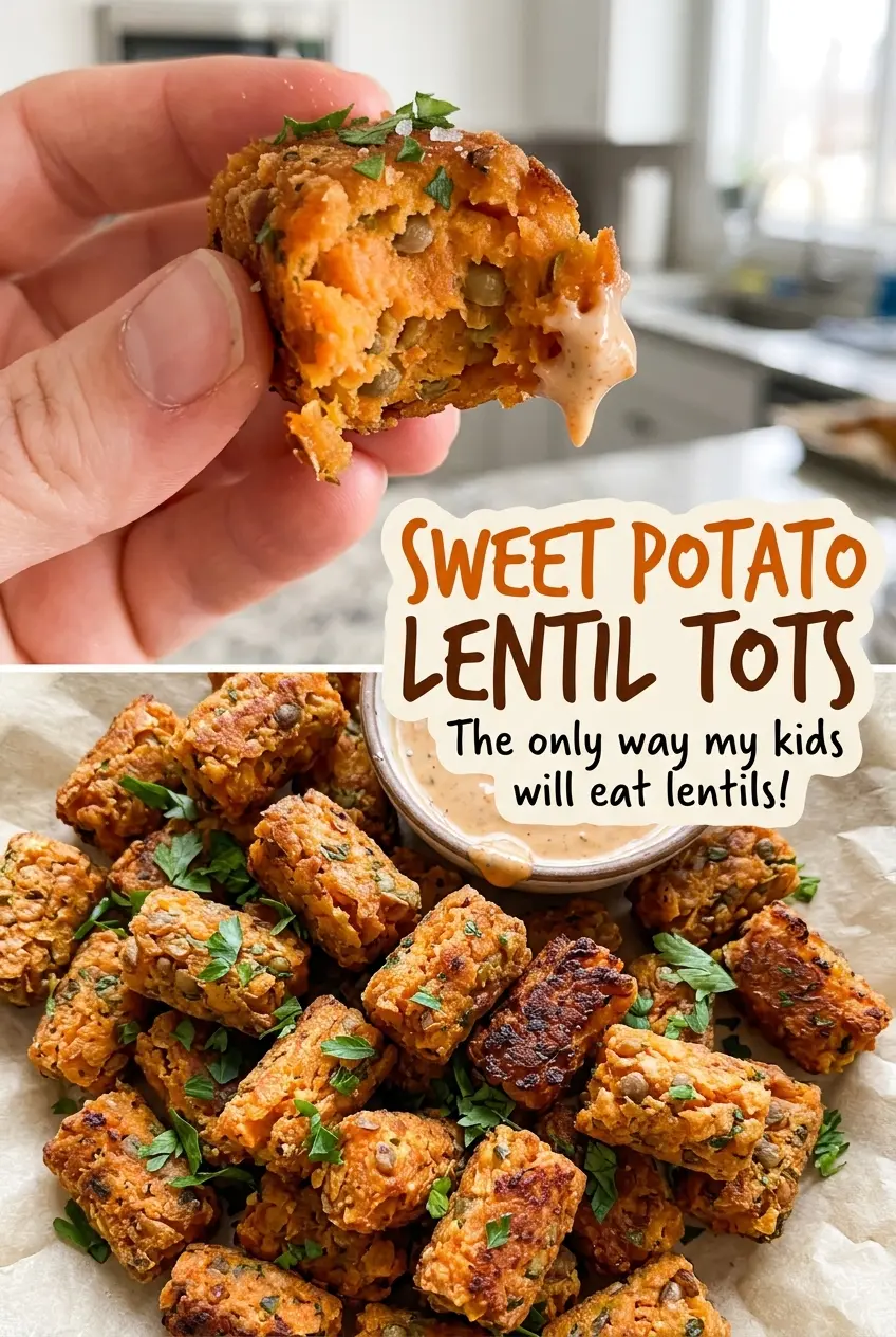 Sweet Potato Lentil Tots crisp lentil bites