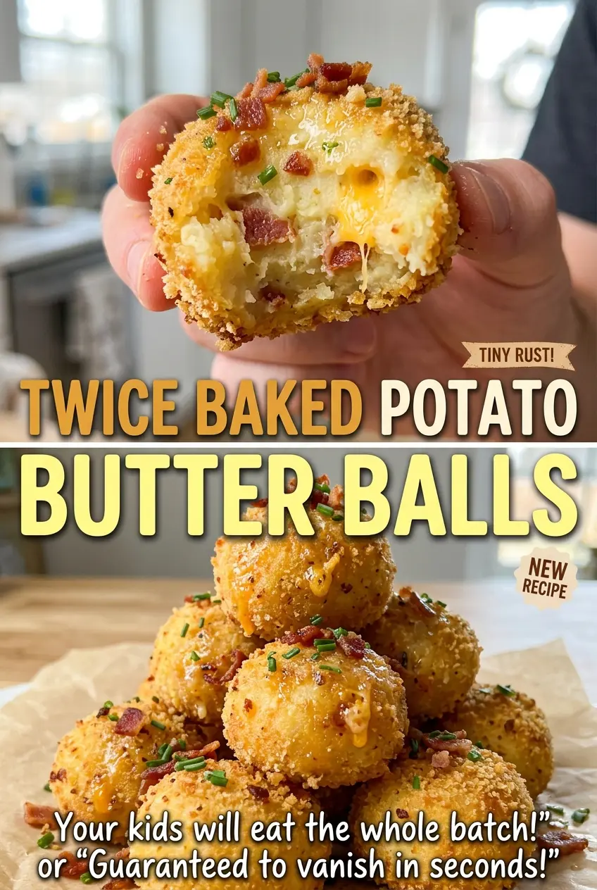Twice Baked Potato Butter Balls cheesy panko crust