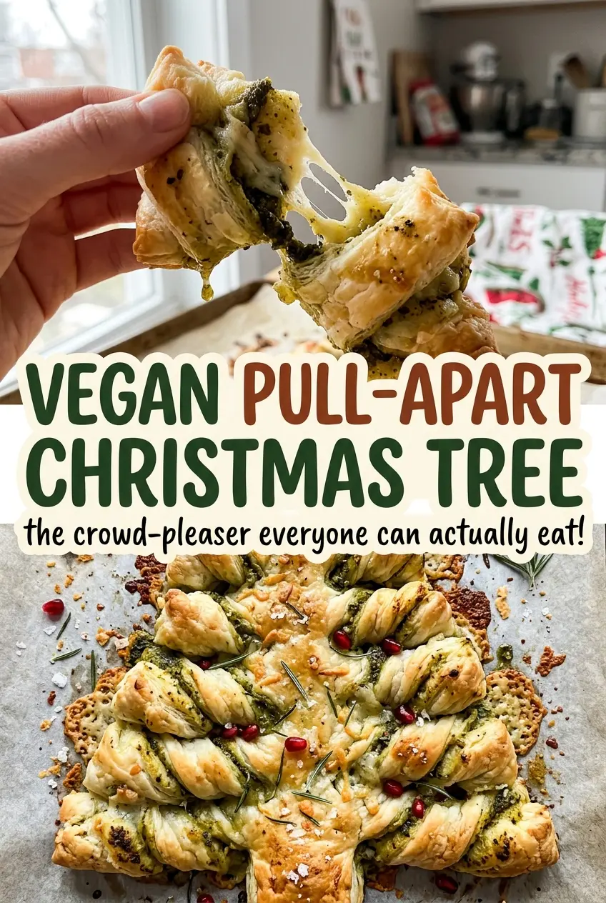 Vegan Pull Apart Christmas Tree soft herb bread