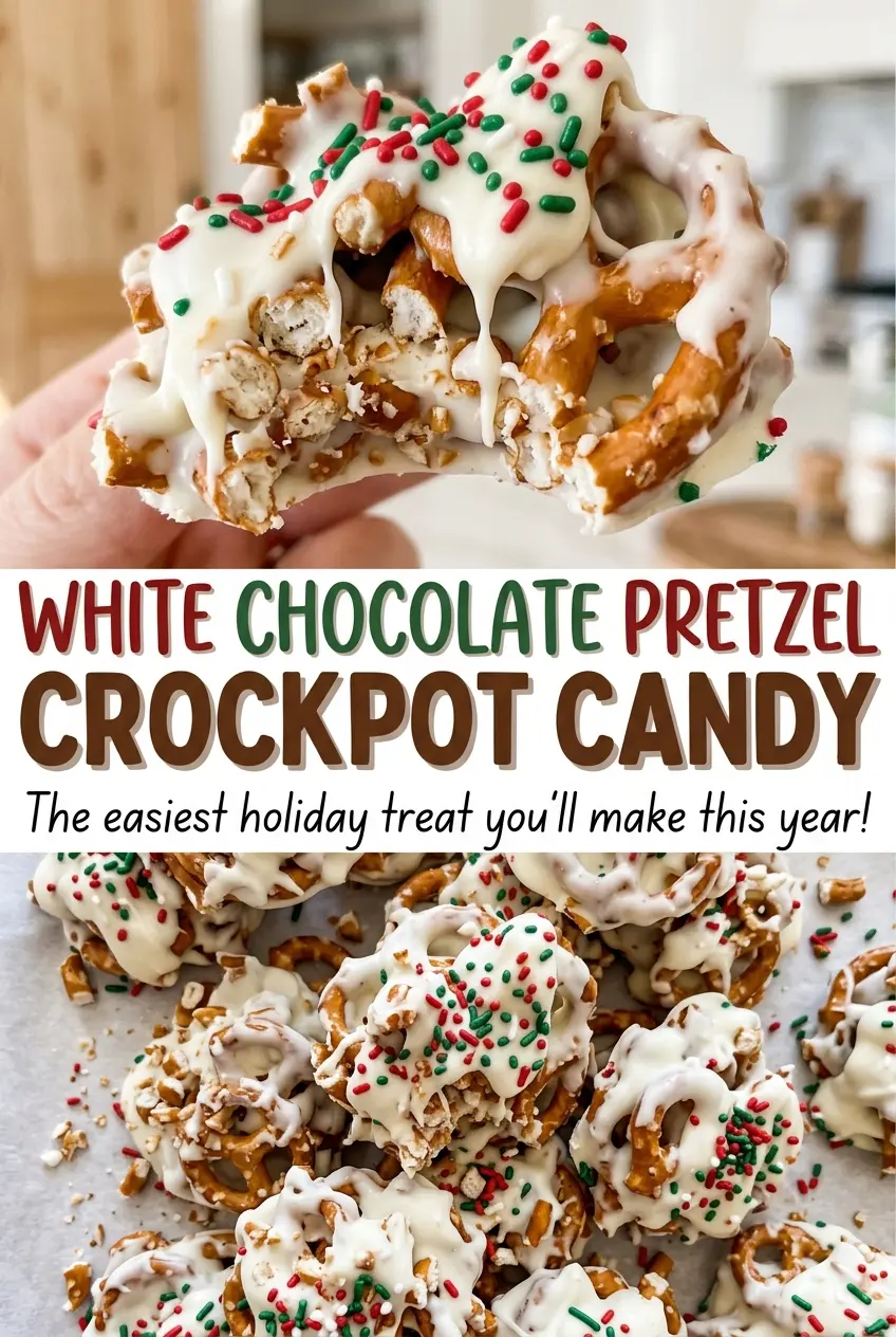 White Chocolate Pretzel Crockpot Candy crunchy sweet salty